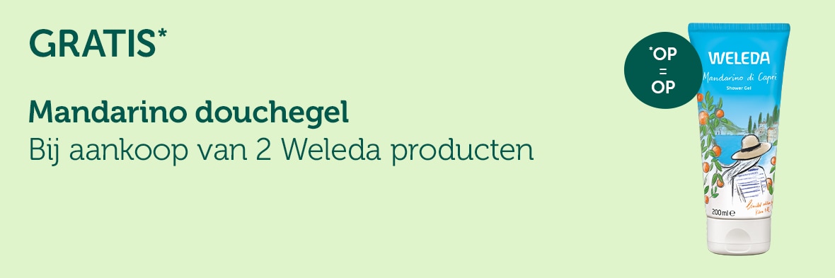 Bij aankoop van 2 Weleda producten een gratis Mandarino douchegel cadeau