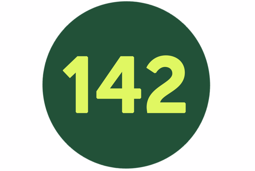 142 in a green circle