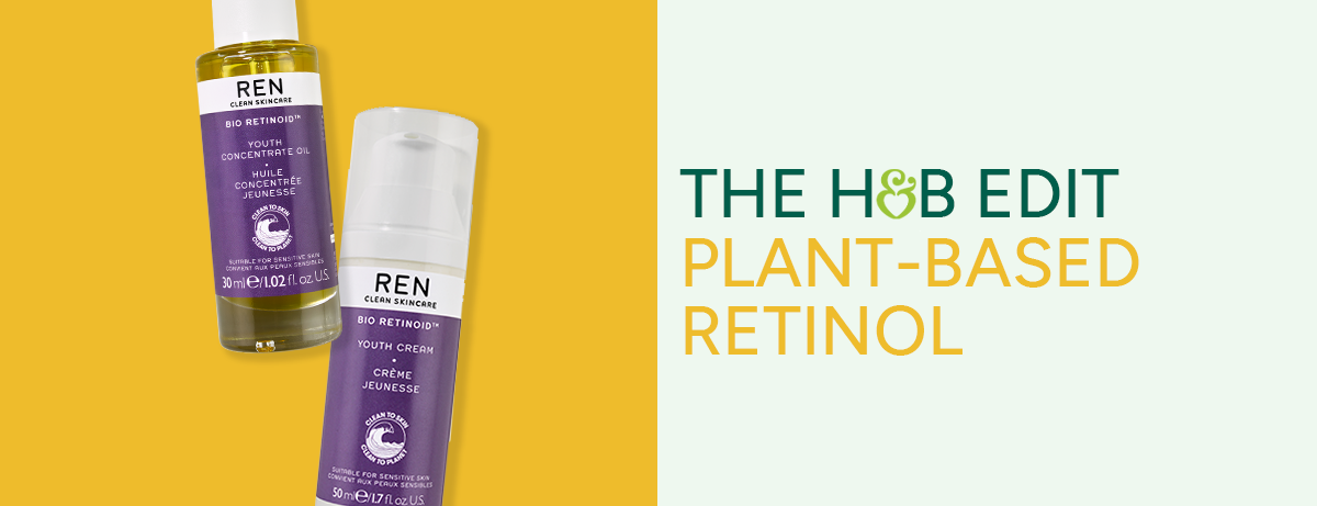 Two retinol products on a yellow background