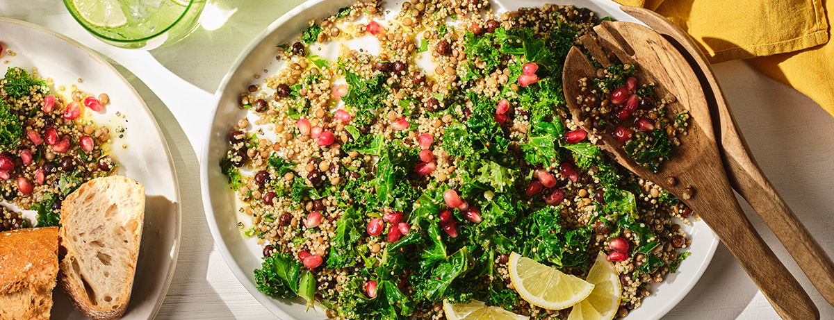 ancient grains on a serving board