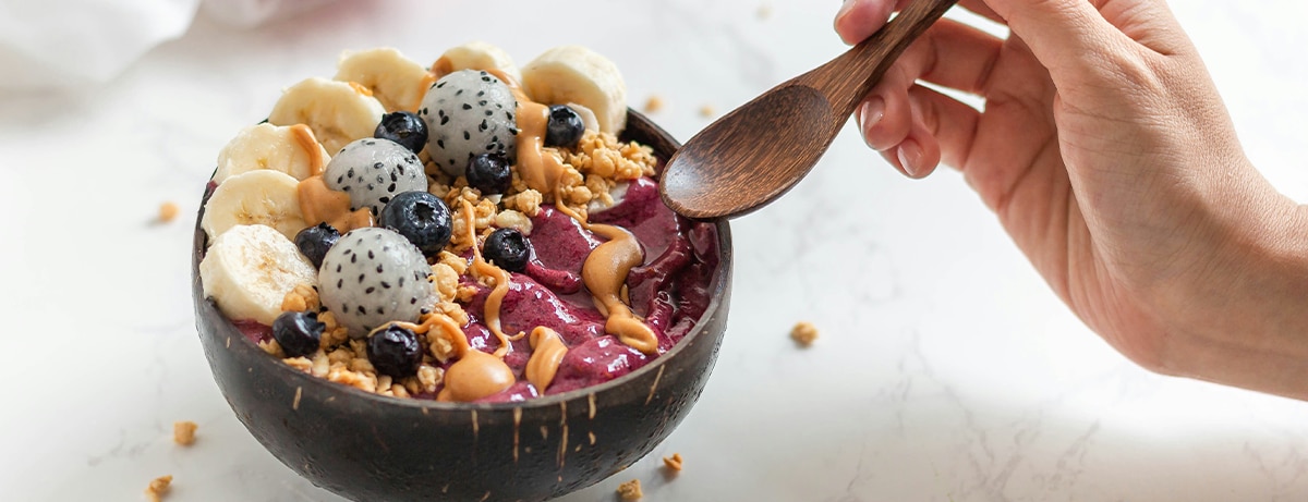Bowl of yoghurt and fruit