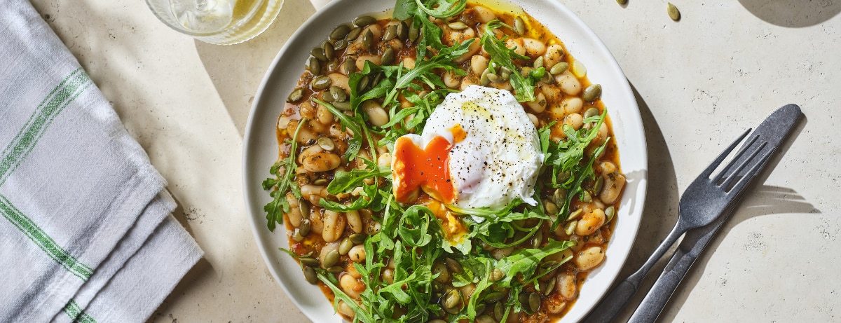 tomato and red lentil beans on a table in the morning