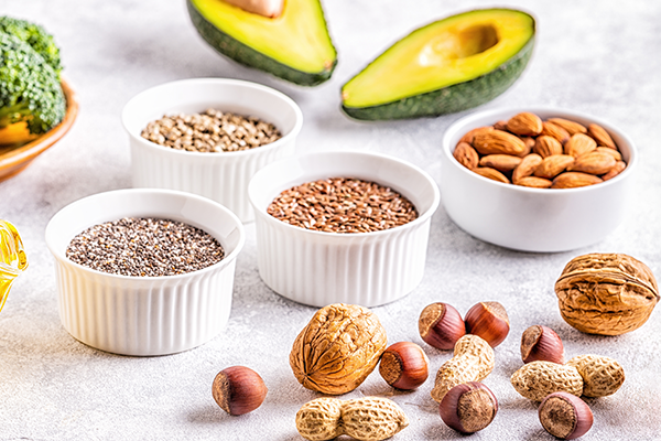 Selection of foods containing omega-3