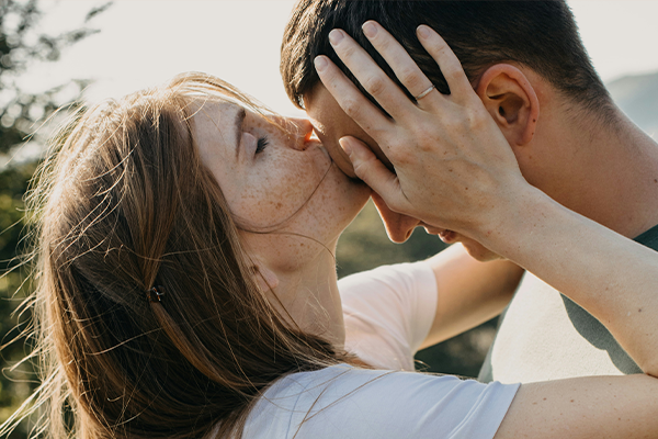 portrait people family love kiss hug two