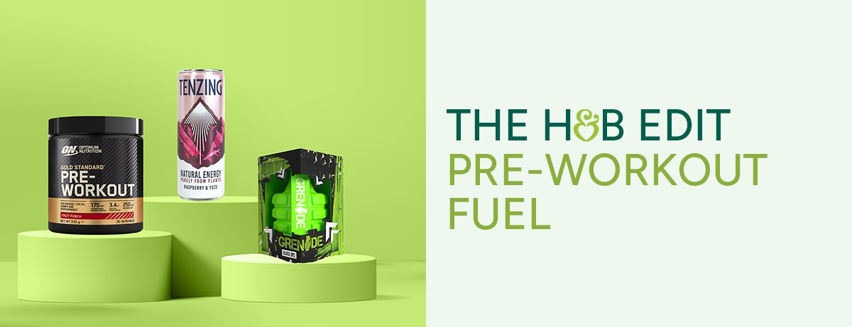 podium-display of pre-workout fuels to give you the best workout