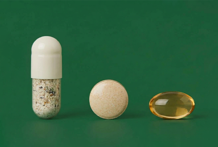 Selection of 3 supplements on a green background
