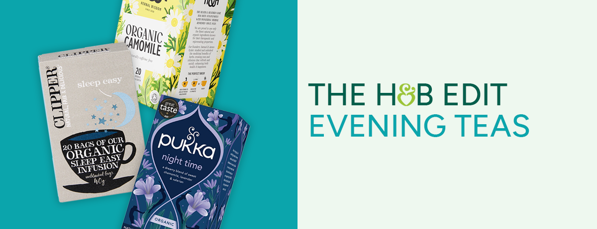 Selection of teas on blue background