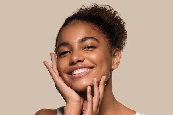 Beauty black skin woman face cosmetic portrait