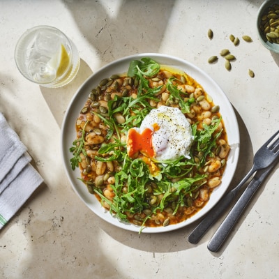 tomato and red lentil beans on a table in the morning
