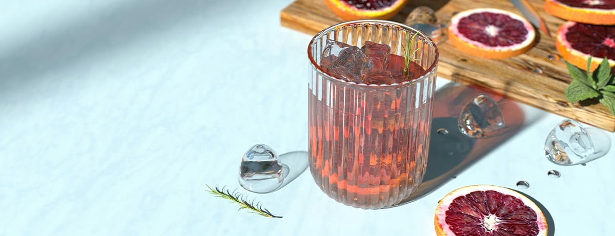 Glass of orange hibiscus tea