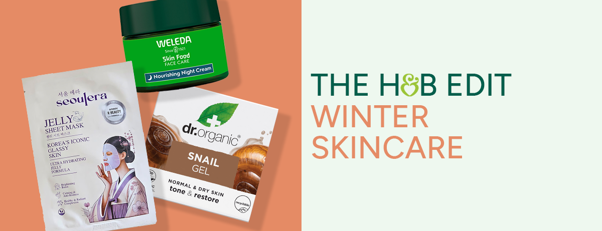 Beauty products on orange background