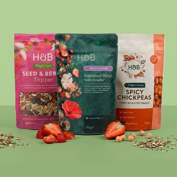 Selection of breakfast toppers on a green background