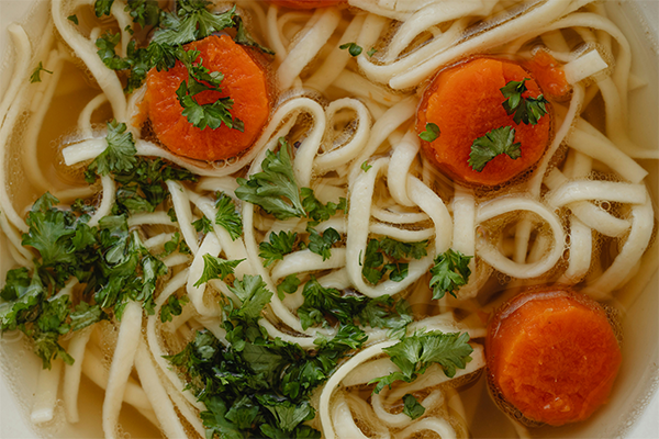 Broth soup close up in bowl