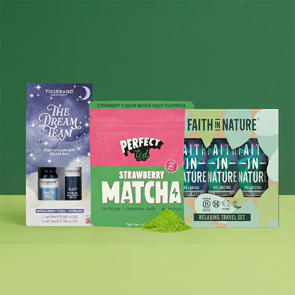 stocking fillers on a green background
