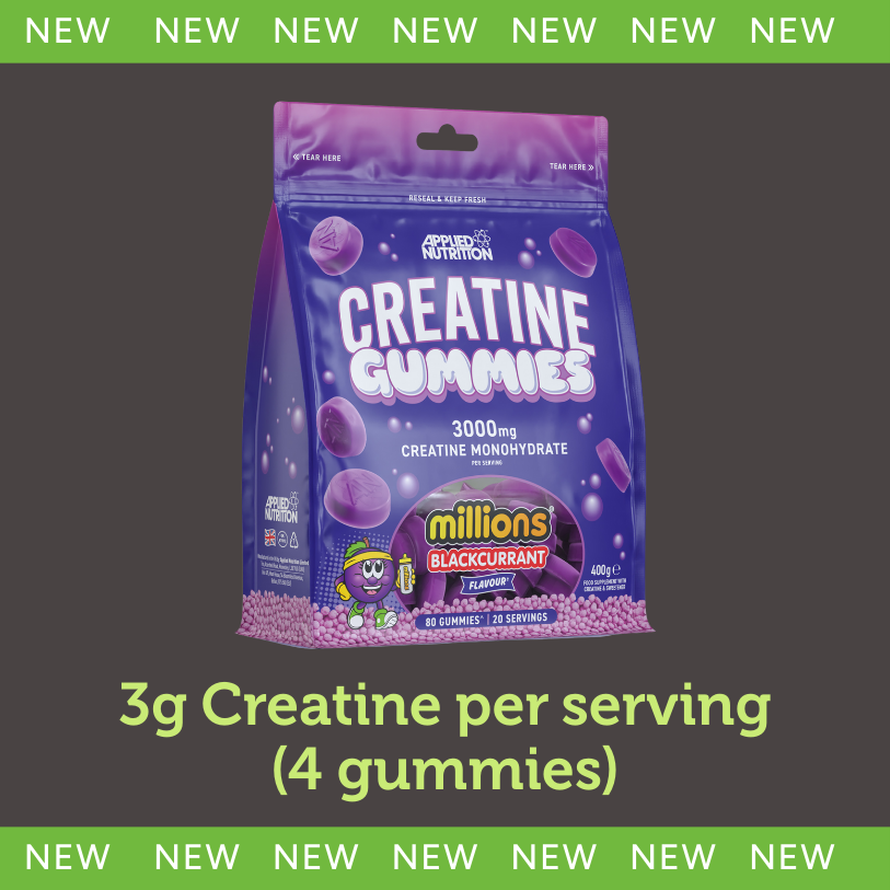 Creatine gummies on a grey background
