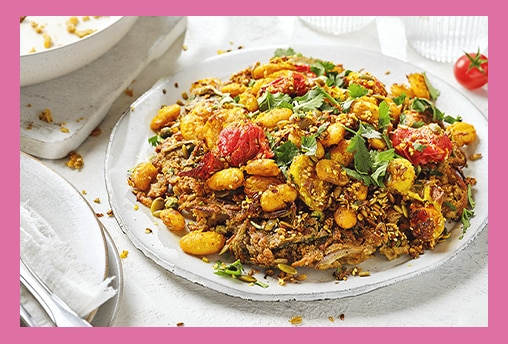 High-fibre masala chickpea pancake with butter beans