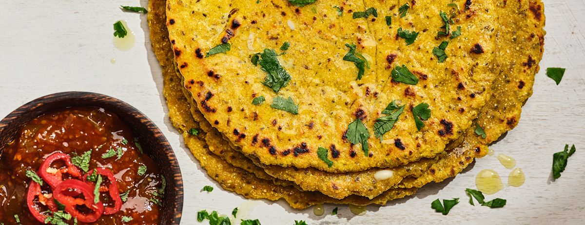 roti on wooden table