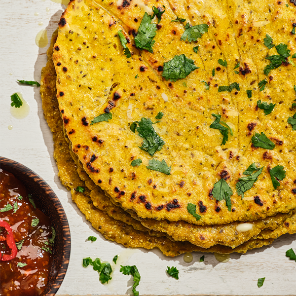 roti on wooden table