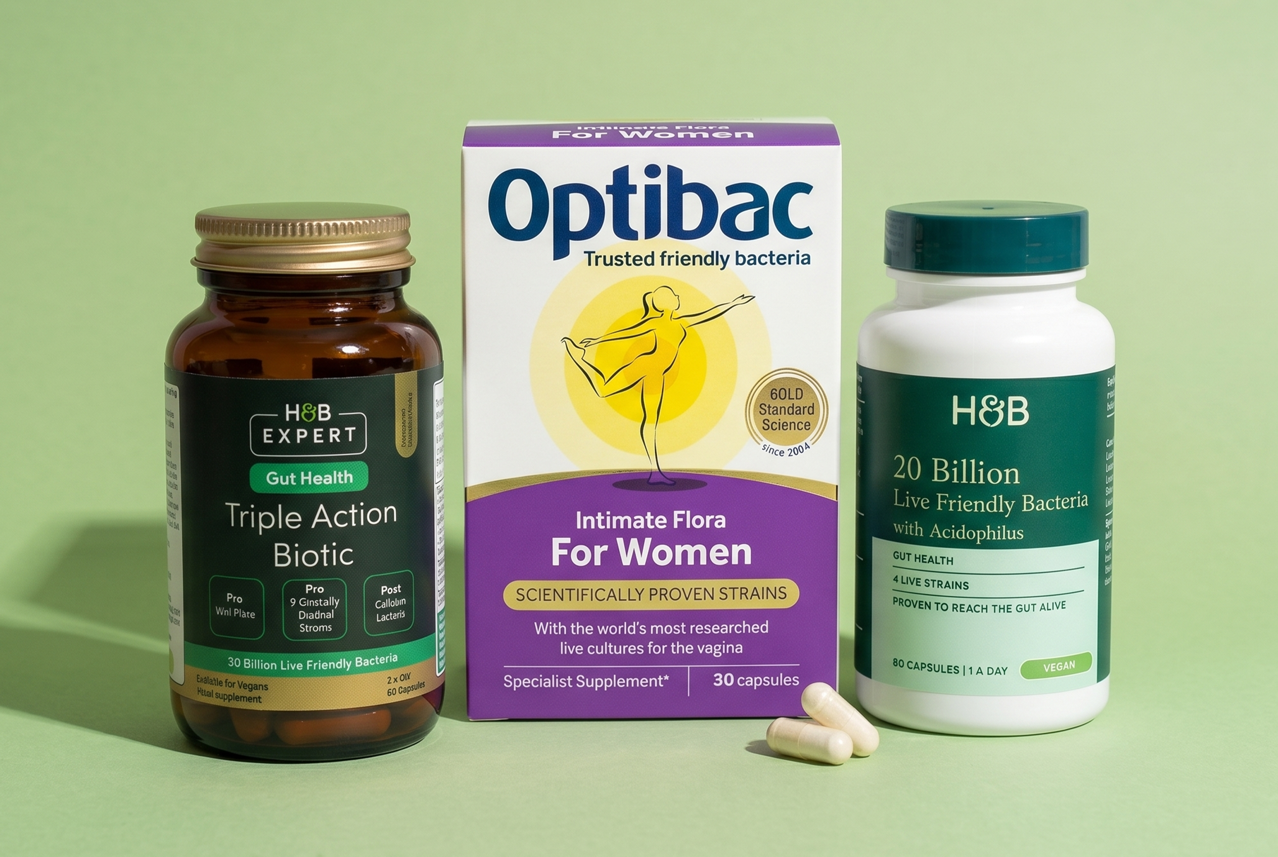 Selection of products on a green background
