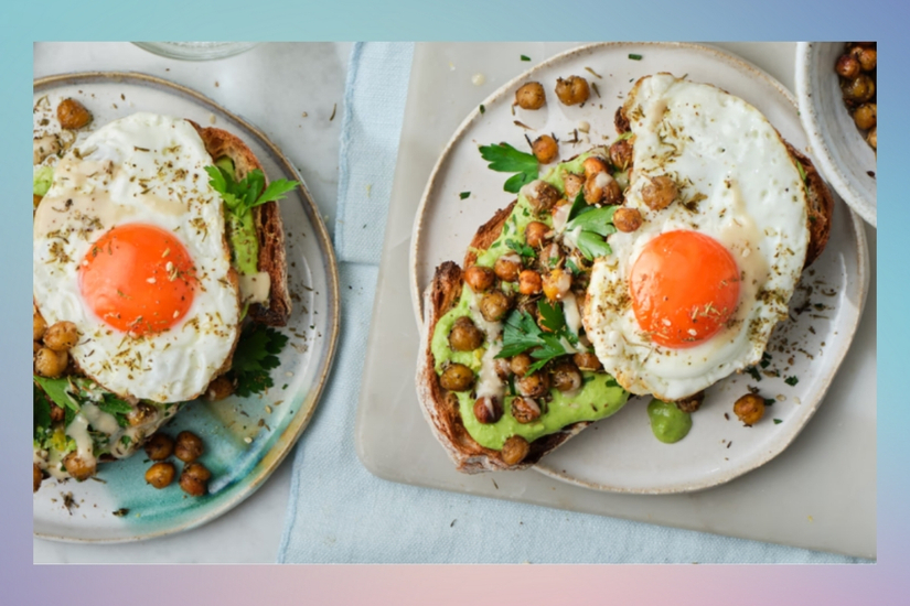 chickpea and eggs on toast