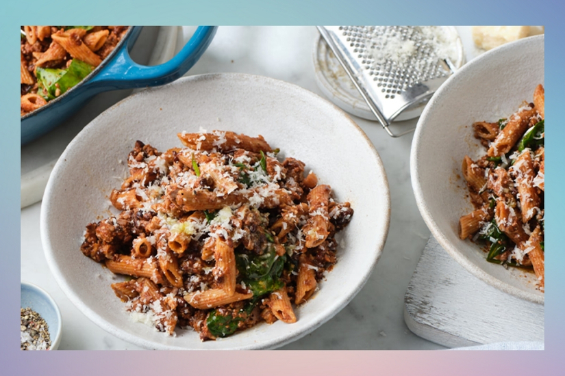 chickpea penne lentil pasta
