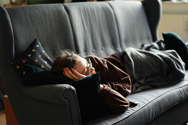 Female asleep on the sofa