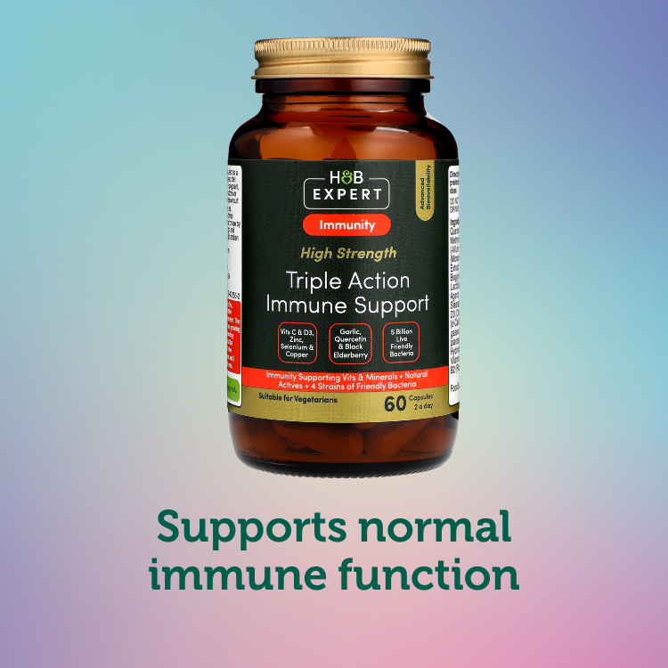 Immunity product sitting on gradient background
