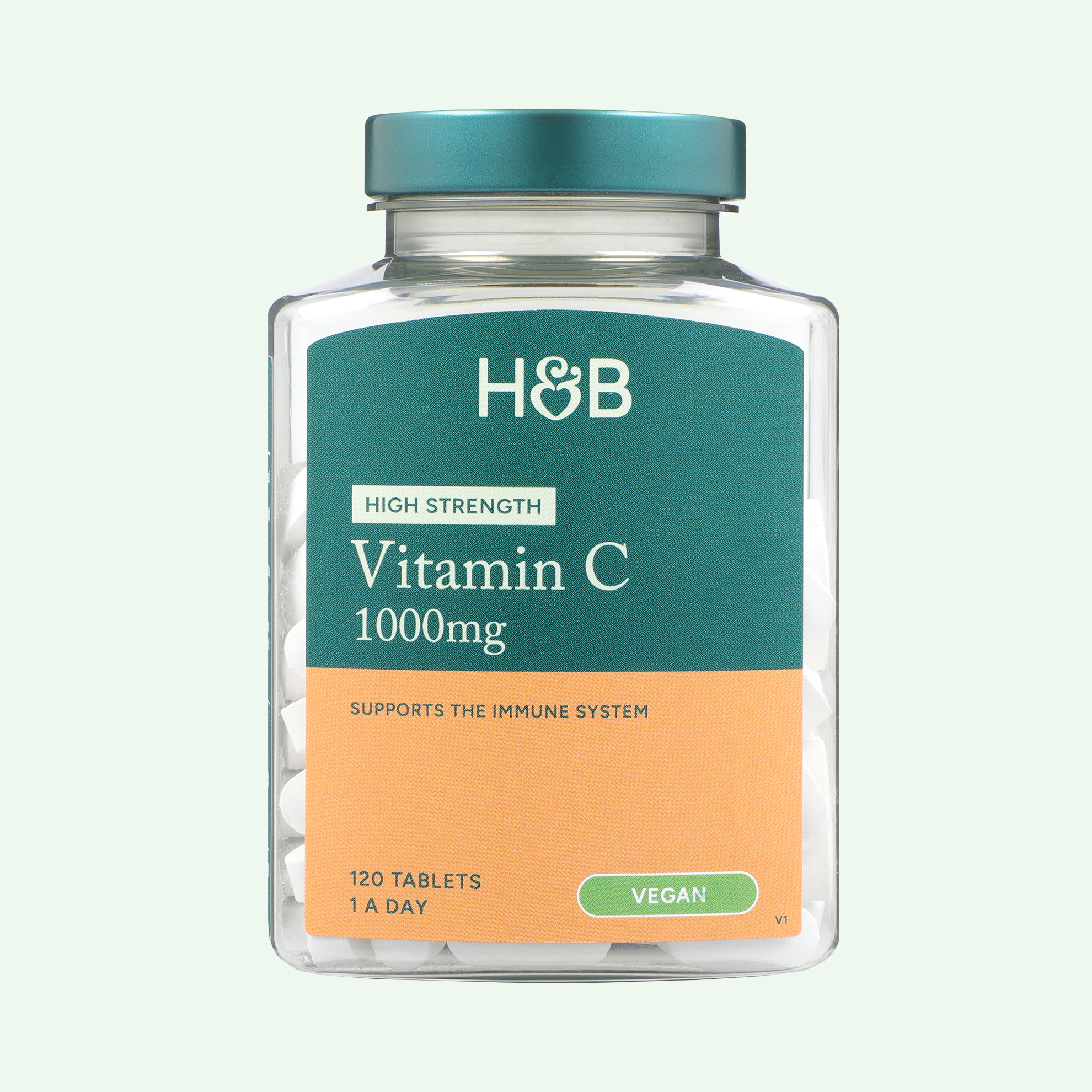 Vitamin C tablets on a white background