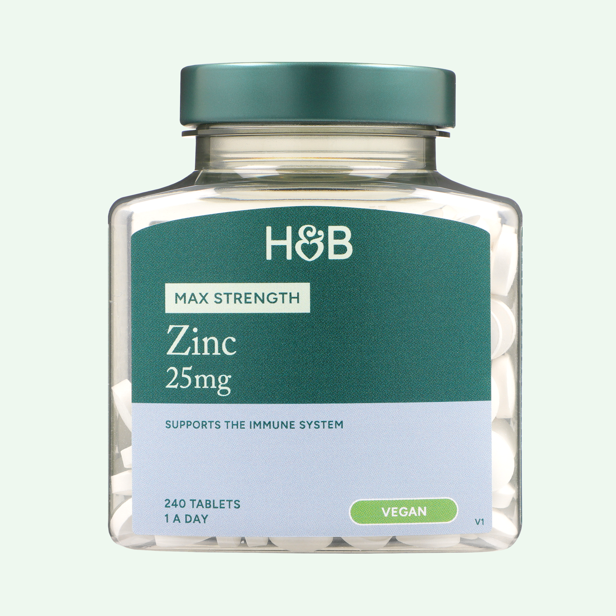 Zinc products in a bottle on a white background