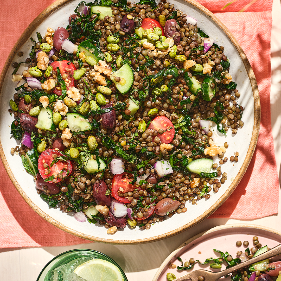 Lentin Tabbouleh salad on white plate