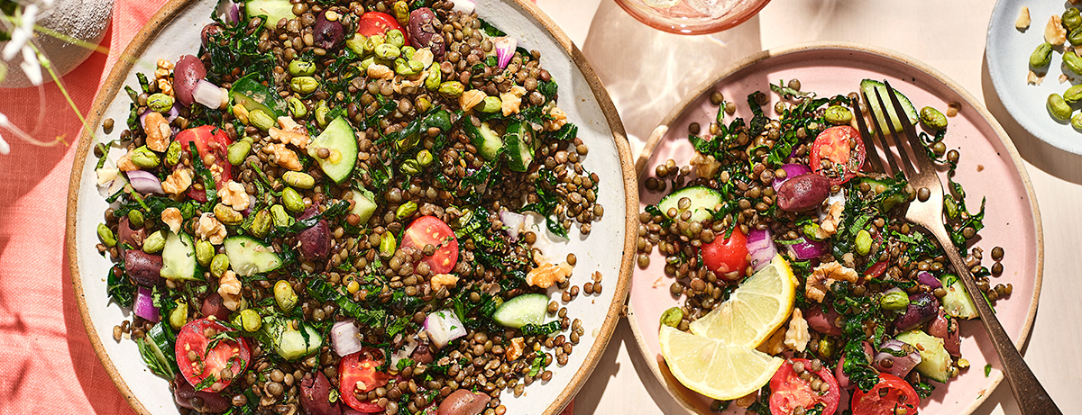 Lentin Tabbouleh salad on white plate