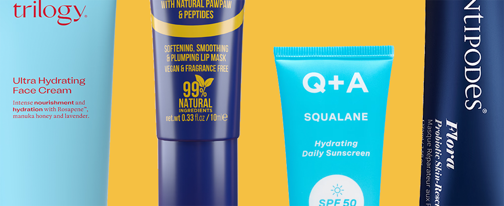 Selection of hair products on yellow background