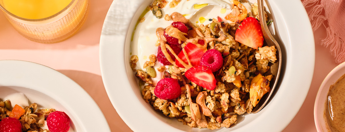 Portion of scrambled oats in a bowl