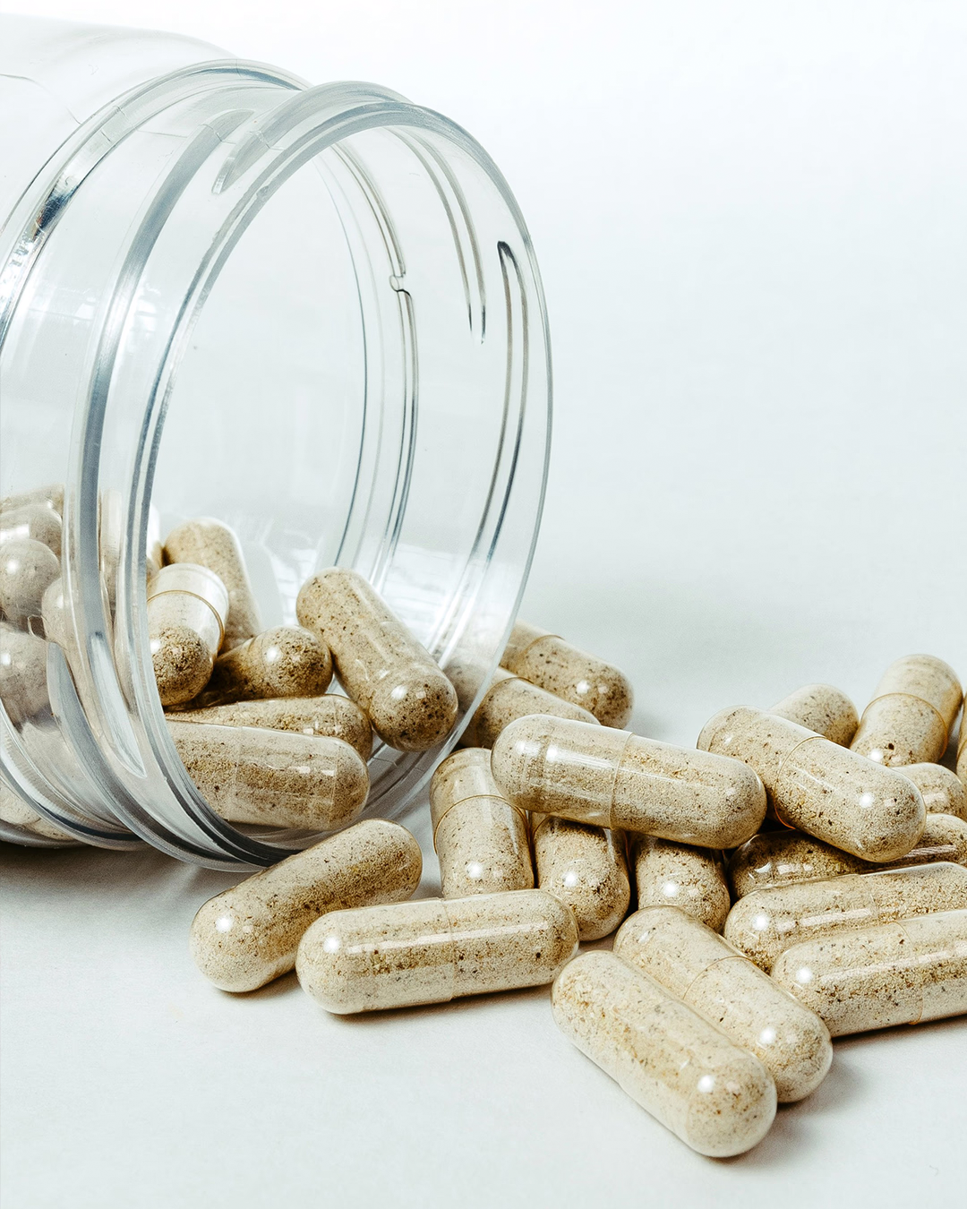 Supplements on a white background