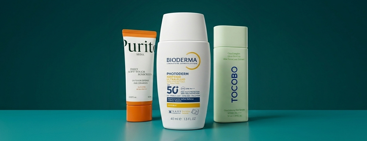 Selection of SPF on a green background