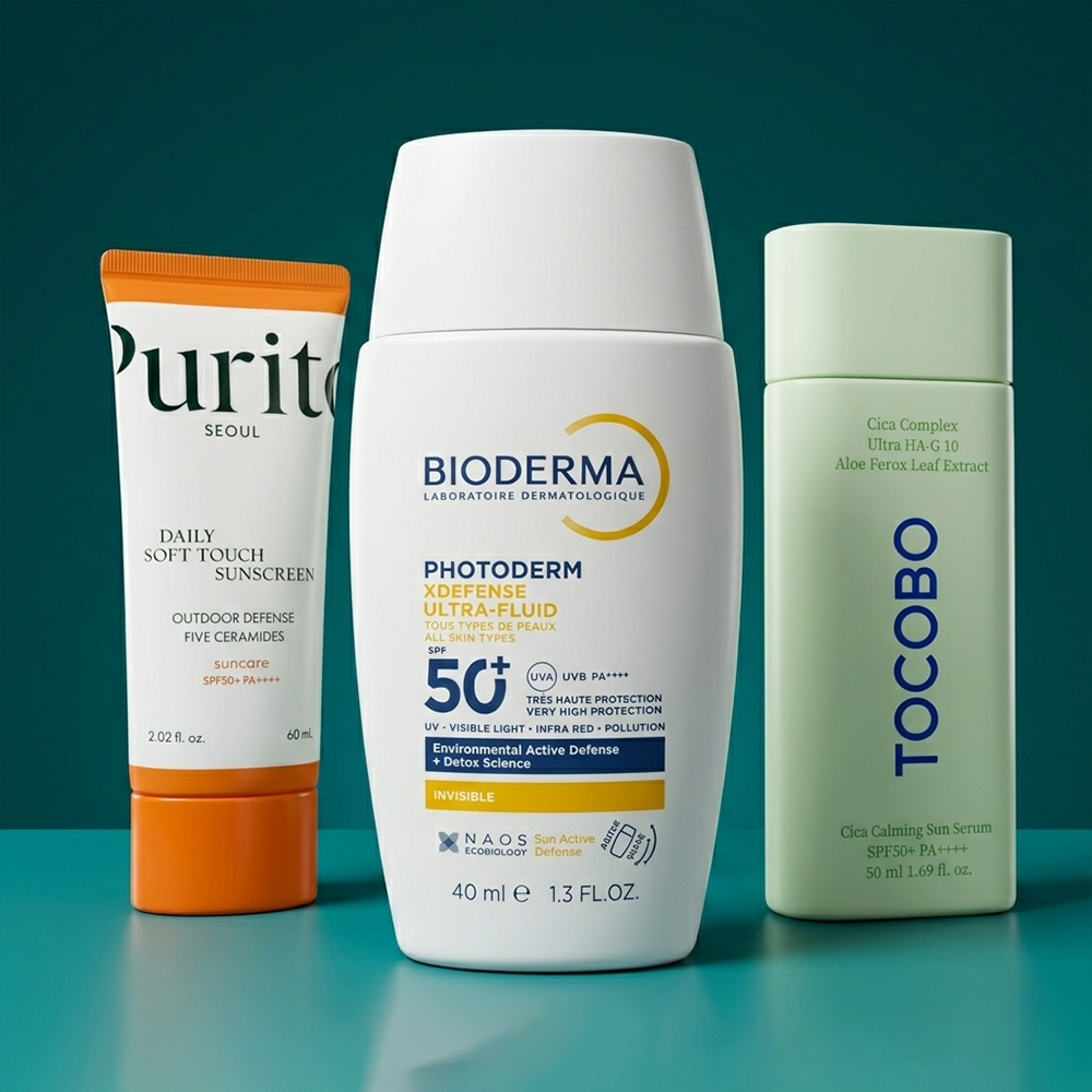 Selection of SPF on a green background