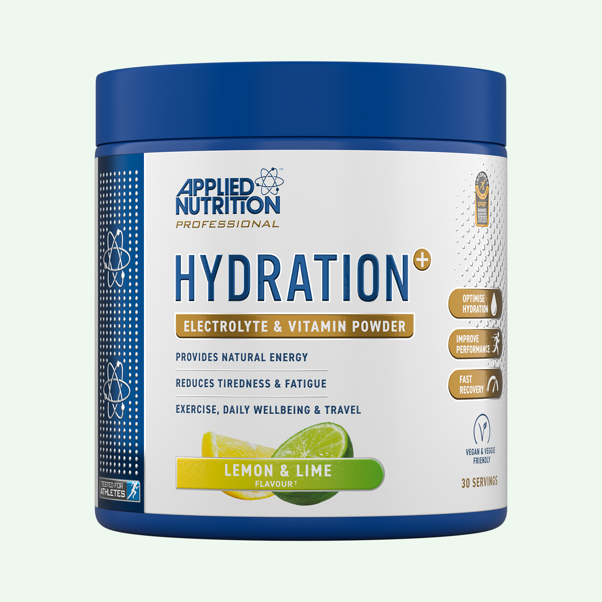 Applied nutrition hydration product on white background