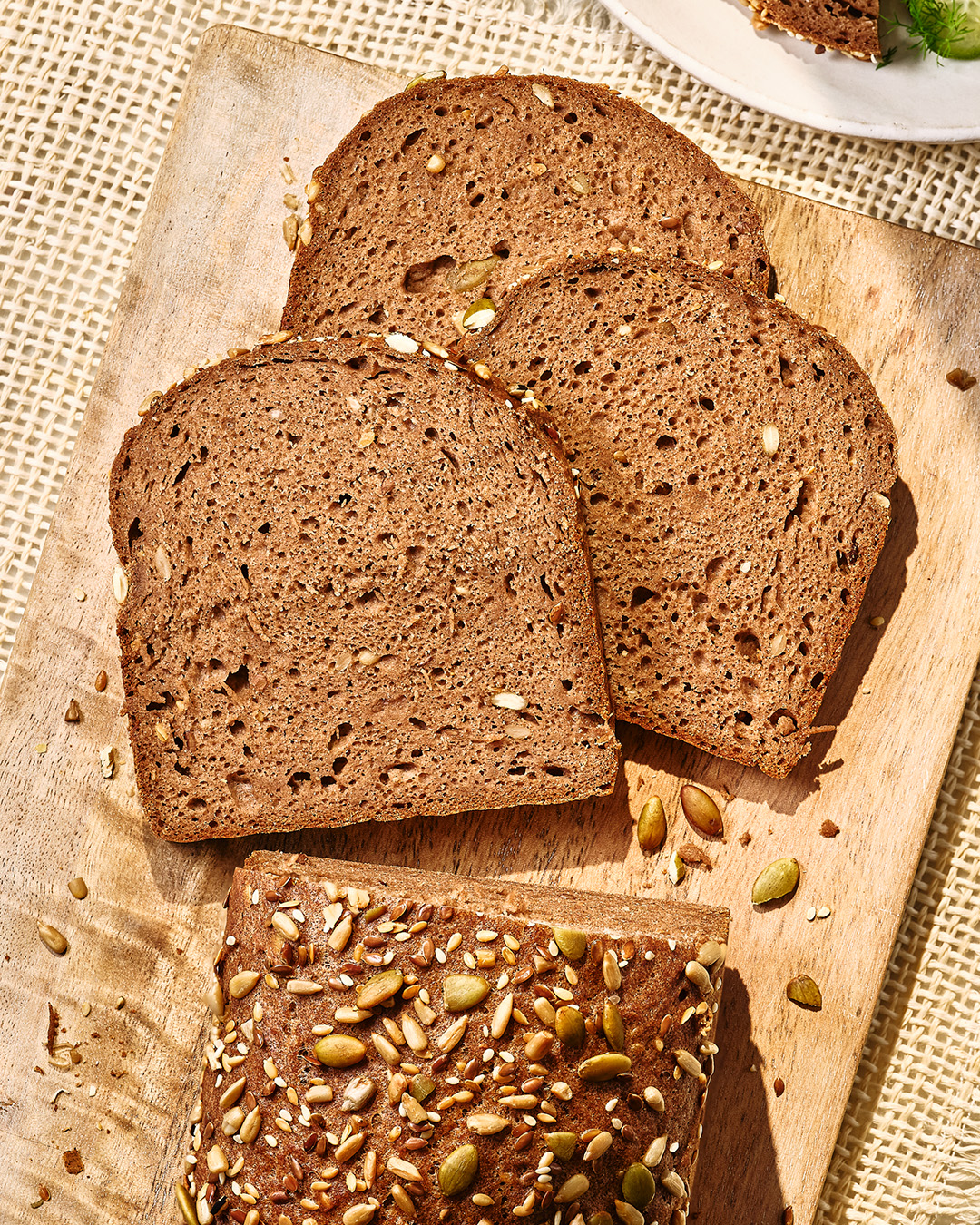 Gluten free teff bread on baking tray