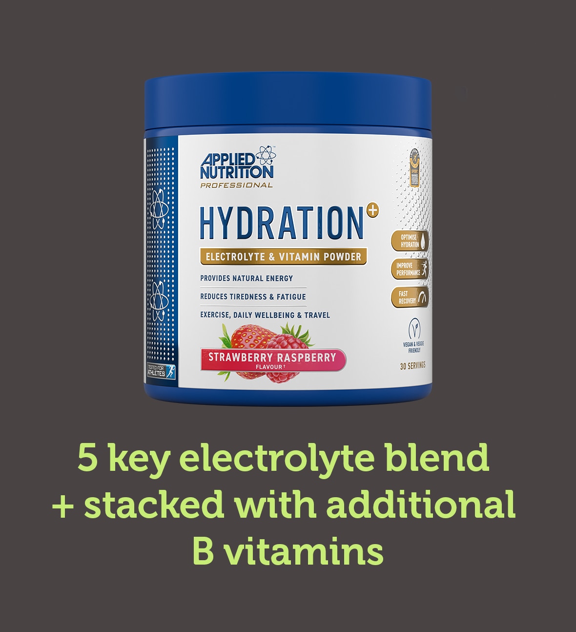 grey background and yellow/green text to highlight products in sports nutrition range