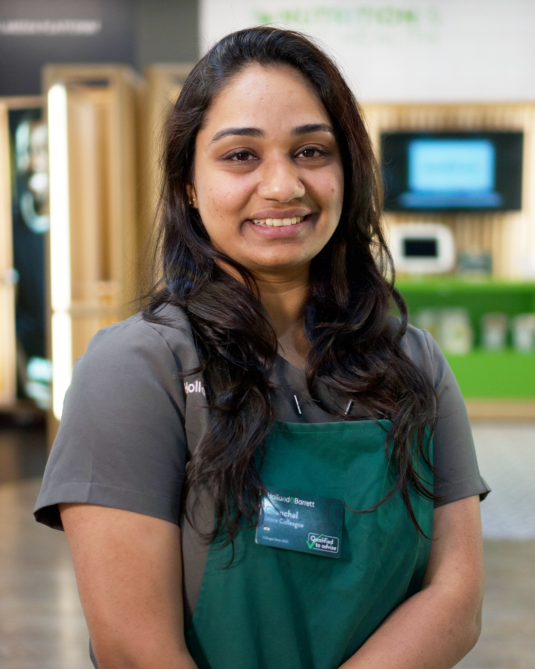 Female colleague smiling at camera