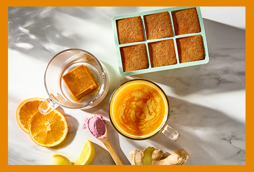 Zesty immunity cubes in a glass