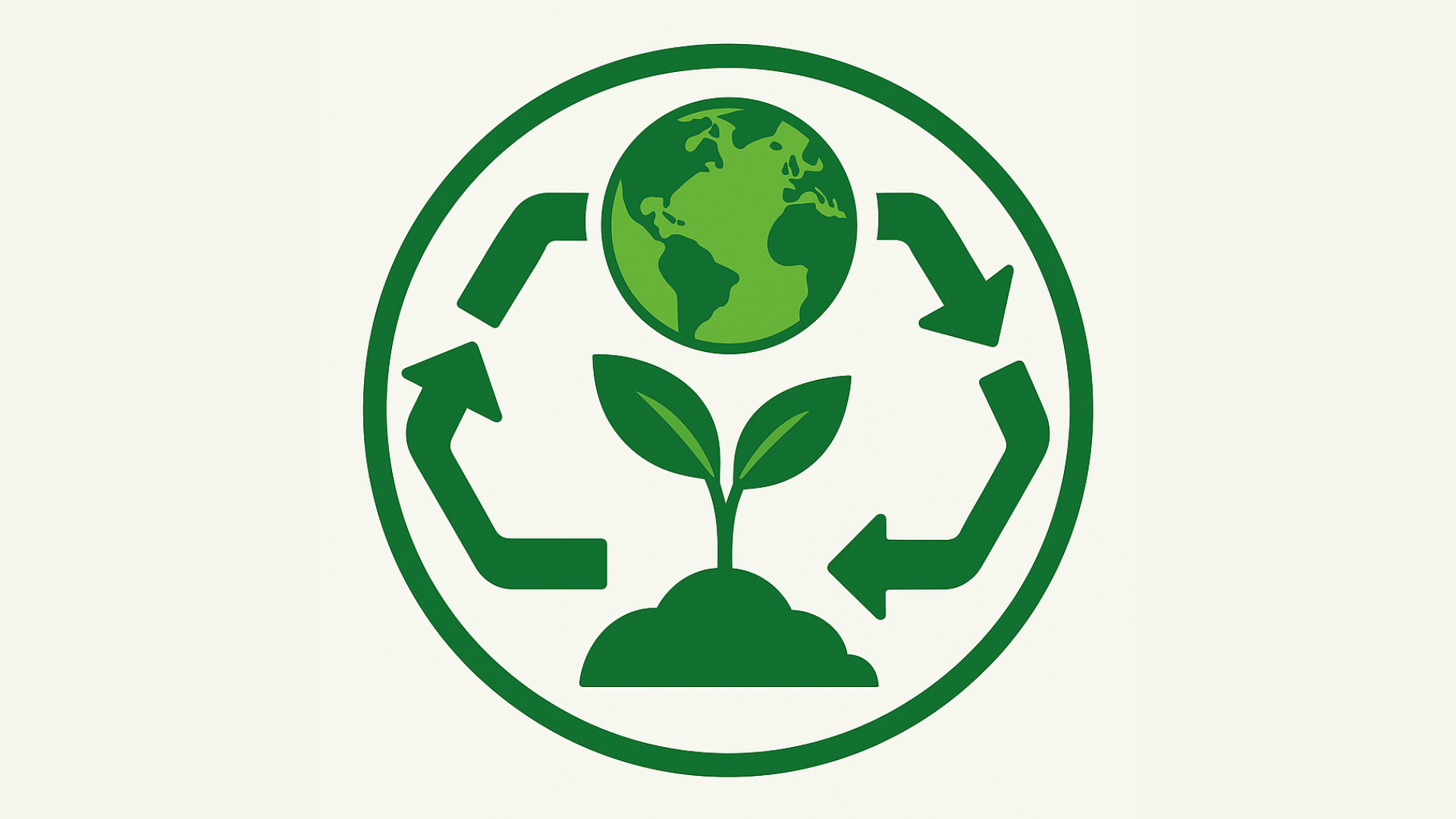 Illustration of world inside recycling sign