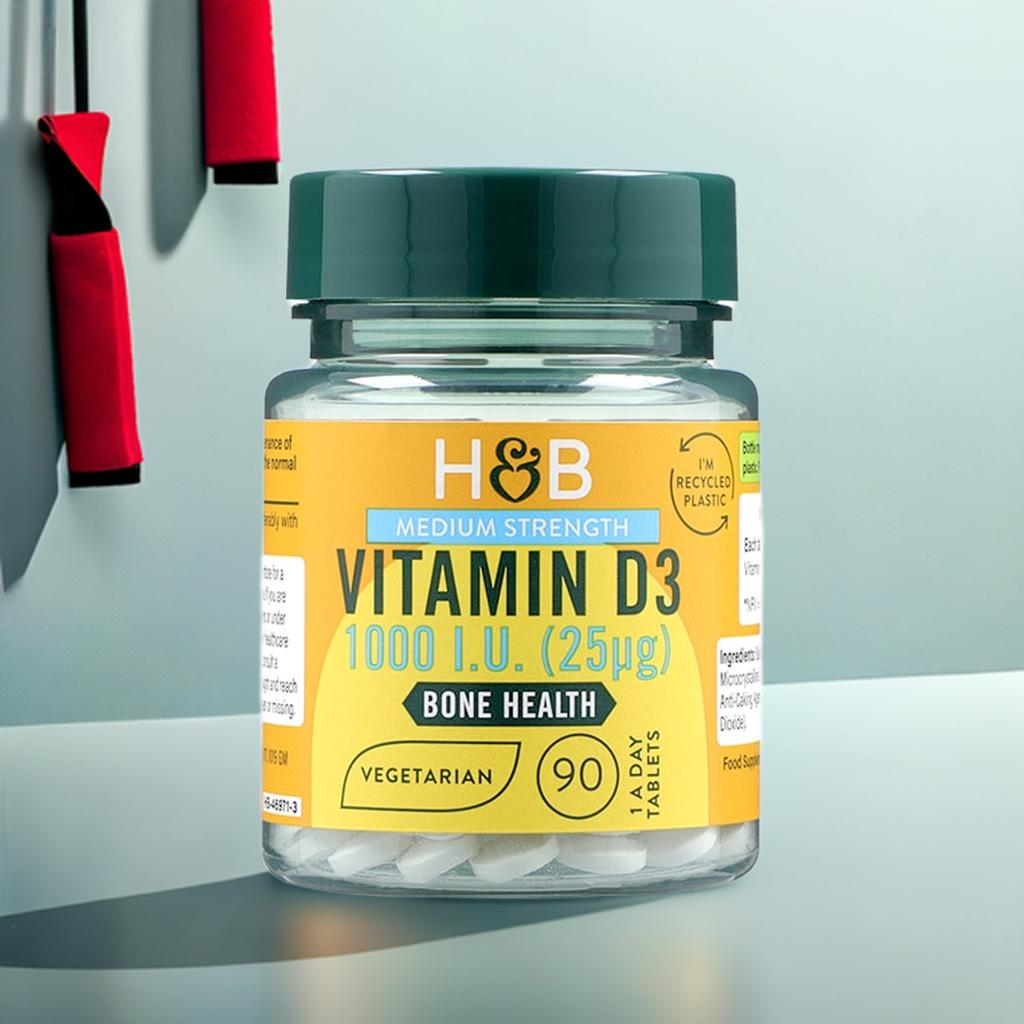 Holland & Barrett Vitamin D3 1000 I.U. 25ug 90 Tablets image 1