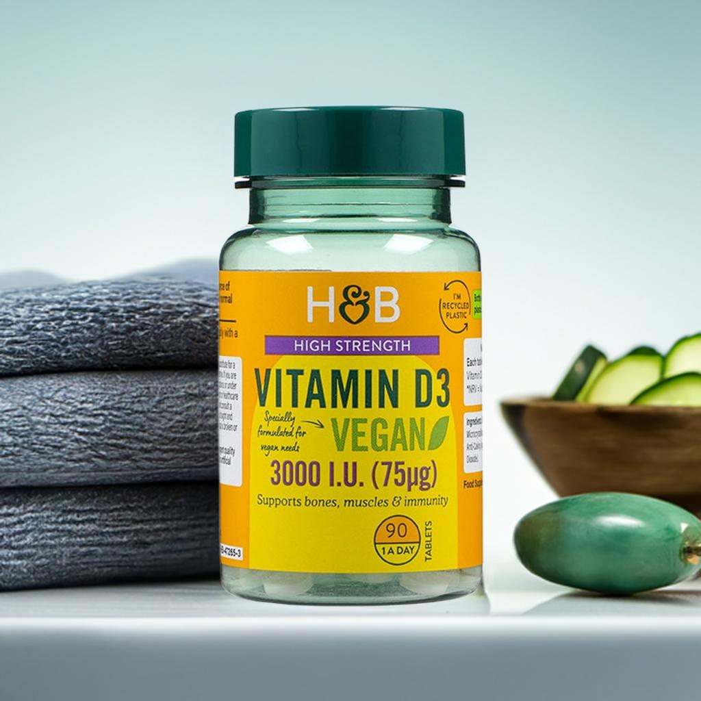 Holland & Barrett Vegan Vitamin D 3000 I.U. 75ug 90 Tablets image 1