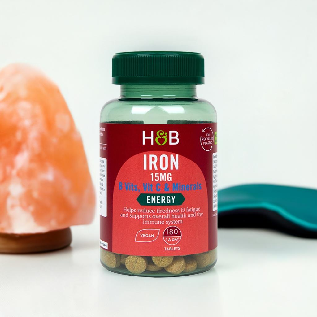Holland & Barrett Iron + B Vits, Vit C & Minerals 15mg 180 Tablets image 1