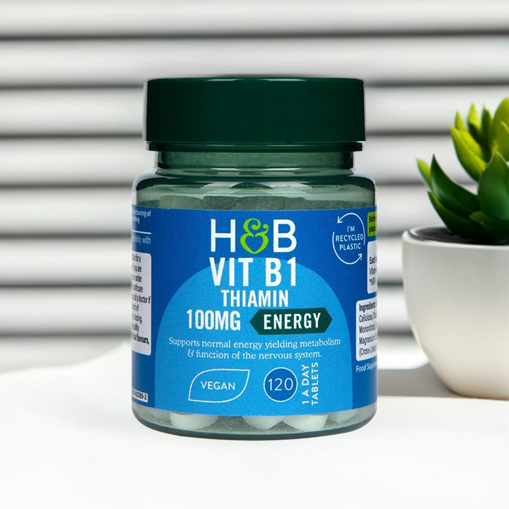 Holland & Barrett Vitamin B1 + Thiamine 100mg 120 Tablets image 1