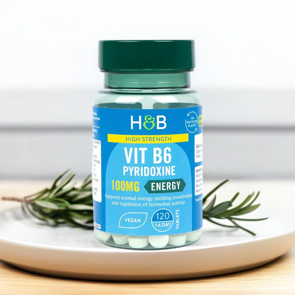 Holland & Barrett High Strength Vitamin B6 + Pyridoxine 100mg 120 Tablets image 1