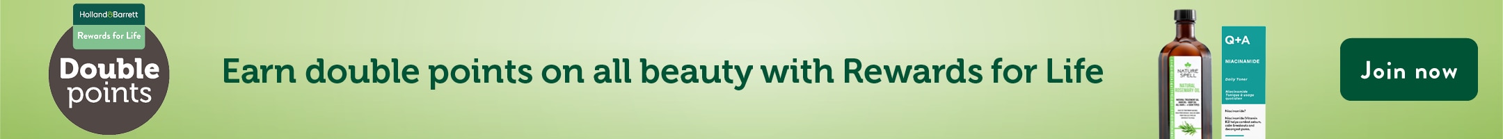 Double Points on Beauty Desktop Strip Banner - Logged Out