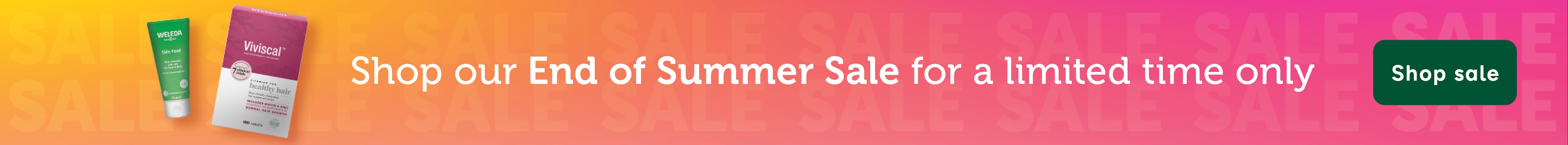 End of Summer Sale Desktop Strip Banner