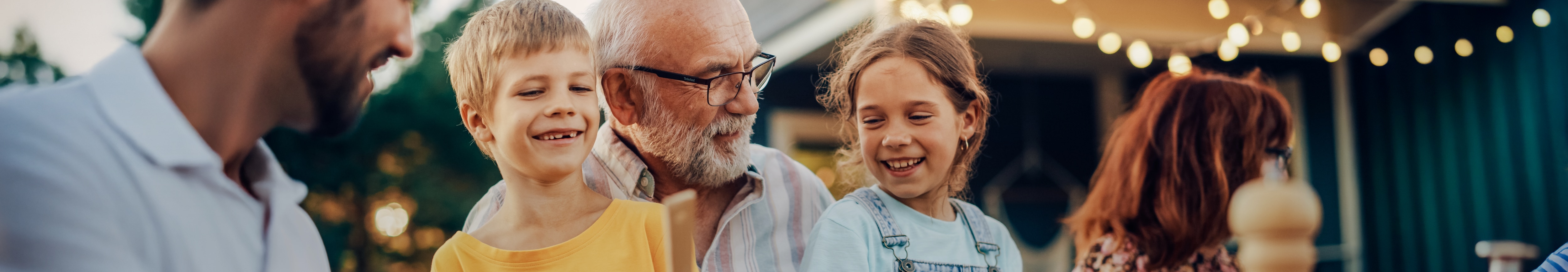 children with their grandad